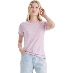Dames T-shirt van 100% Merinowol met Ronde Hals en Korte Mouwen - Geurresistent Onderhemd voor Reizen en Hiken