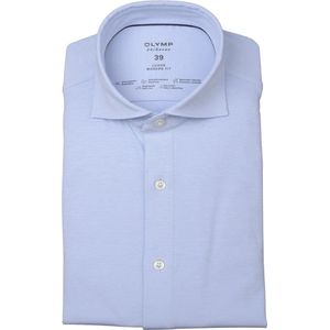 OLYMP - Luxor Jersey Stretch Overhemd 24/Seven Blauw - Heren - Maat 39 - Slim-fit
