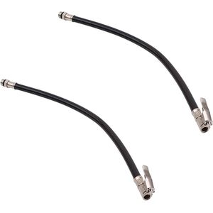 Bandenpomp slang luchttool bandcompressor voor bandenspanningsmeter fiets of autobanden (zwart) - 2 stuks