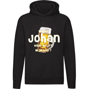 Ik ben Johan, waar blijft mijn bier Hoodie - cafe - kroeg - feest - festival - zuipen - drank - alcohol - naam - trui - sweater - capuchon