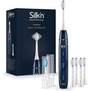 Silk'n SonicYou Elektrische Tandenborstel Geschenkset - met 4-Pack Witte opzetborstels - Donkerblauw