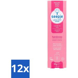 Seepje - Handzeep - Rijke Geur en Hydratatie - Lavendel met Tonka - Navulverpakking - 38 g - Voordeelverpakking - 12 stuks