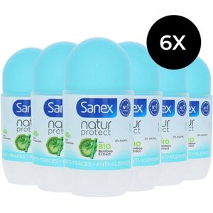 Sanex Natur Protect BIO Bamboo Extract Deo Roller - 6 x 50 ml