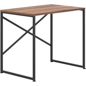 NEMSA Kugu - Bureautafel - Compacte bureau - Werktafel - Laptoptafel - Industrieel - Kantoor, studeerkamer - Metaal / Hout 90x60x75