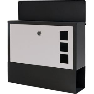 AREBOS Modern Ontwerp Postbus Muur Brievenbus Krantenvak Veelkleurig