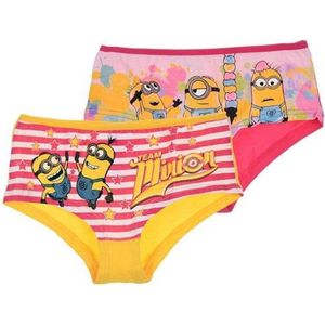 Minion - Onderbroek - Geel/Roze - Duopack - 6/8 jaar - Maat 116/128