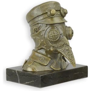 Pest Masker - Bronzen Beeld - Steampunk - Brons Beelden - Kunst Sculptuur - Decoratie - 11x10x13