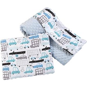 Multifunctionele Kinderdeken met Kussen - 100% Katoen Minky - Wieg & Kinderwagen Set 75x100 + 35x30 cm