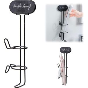 Stijltang, wandhouder, houder voor stijltang, krultang, metalen wandhouder, zonder boren voor stijltang, stijltang, stijltang, stijltang, zwart