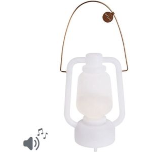 QAZQA storm - Design Dimbare LED Draadloze Oplaadbare Tafellamp USB met Dimmer - 1 lichts - H 30 cm - Wit - Buitenverlichting