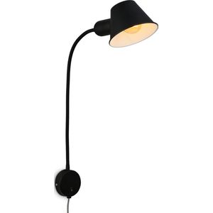 BRILONER Bedlamp wandlamp draaibare leeslamp excl. 1xE27 10W zwart slaapkamer