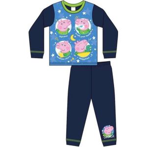George Pig - Pyjama - Blauw - Peppa Big - Kinderpyjama - Maat 86/92