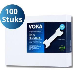 VOKA Neusstrips - 100 stuks - Neuspleisters - Transparant - Anti-Snurk Neuspleisters - Neuspleisters - Nasal strips - Tegen Hooikoorts - Breathe - Pleisters voor beter slapen, sporten en verkoudheid - Neusplijsters - Betere neusademhaling - Neustape