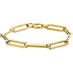 Gouden armband - dames - anker- closedforever - paperclip - bedelarmband - 14 karaat - luxe - cadeautip