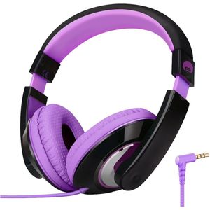 StayPowered - Kinderkoptelefoon - Zwart/Paars - HD Microfoon - Kraakhelder Stereo