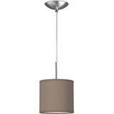 Home Sweet Home hanglamp Bling - verlichtingspendel Tube Deluxe inclusief lampenkap - lampenkap 16/16/15cm - pendel lengte 100 cm - geschikt voor E27 LED lamp - taupe