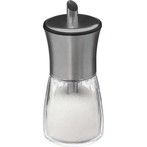 5Five Suikerpot Paris - glas/rvs metaal - transparant/zilver - 16 cm - 0.16 liter - luxe uitvoering dispenser