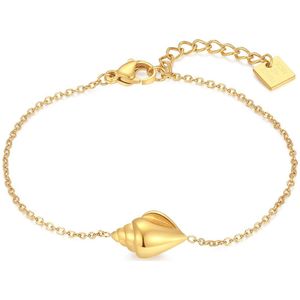 Twice As Nice Armband in goudkleurig edelstaal, schelp 16 cm+3 cm