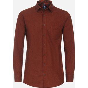 Redmond comfort fit overhemd - popeline - rood - Strijkvriendelijk - Boordmaat: 43/44