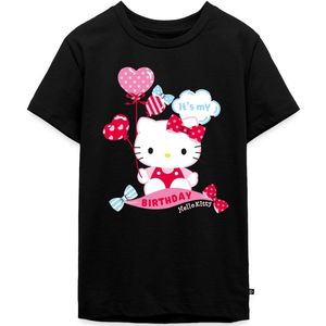 Hello Kitty Met Ballonnen Jarig Ontwerp Premium T-Shirt Tiener