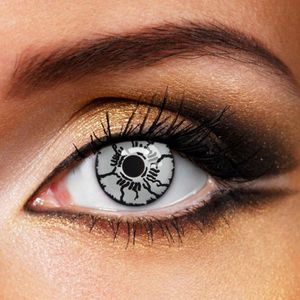 Partylens® kleurlenzen - Vampire White - jaarlenzen met lenshouder - partylenzen