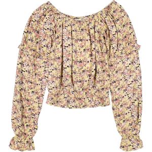 GARCIA Meisjes All over print Blouse Geel Long mouw - Maat 176