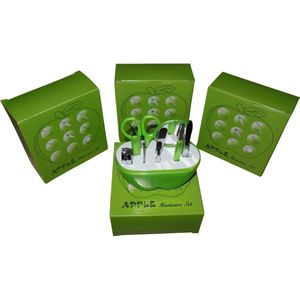 Manicure set appel-vorm groen set van 4 stuks. - Verjaardagscadeau