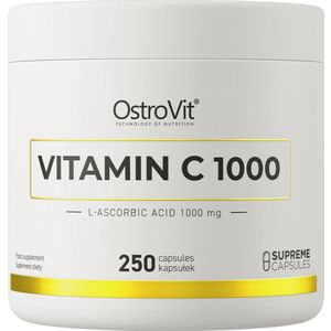 OstroVit - Vitamine C - 1000 mg - 250 capsules - Vitamin C supplements - grote voorraad pure vitamine c - geschikt voor vegetariërs en veganisten