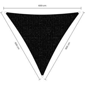 Sunfighters driehoek schaduwdoek - 6 x 6 x 6 m - Zwart - Waterdoorlatend