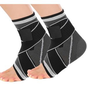 Sport Enkelbrace - Enkel Ondersteuning - Bevordert Herstel - Voor Sportblessures - Compressie Brace - Voor Mannen En Vrouwen - Grijs - Maat L - 1 Stuk