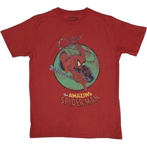 Marvel SpiderMan - Shooting Webs Heren T-shirt - S - Rood