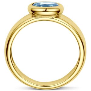 14K Geelgoud Ring London Blue Topaas 4030178