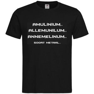 T-shirt Unisex Volwassenen Grappig Tekst ""Soort metaal.."" Op Voorkant | korte mouw | Zwart/wit | maat XXL