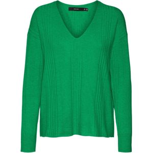 Vero Moda Trui Vminnie Ls V-neck Pullover Ga Boo 10277276 Bright Green Dames Maat - L