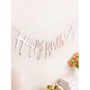Originele Slinger Happy Birthday | Zilver glans | Vlag – Versiering – Banner – Guirlande -| Verjaardag – Feest – Party – Birthday - DH collection