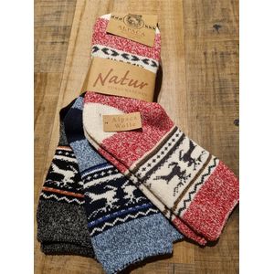 3 Paar - 100% Alpaca Wollen Sokken - Maat 39-42 - Huissokken - Wintersokken - Cadeau Artikel