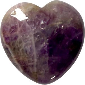 Amethist - Edelsteen - Natuursteen - Hart - 3cm - Healing - Energy - Liefde