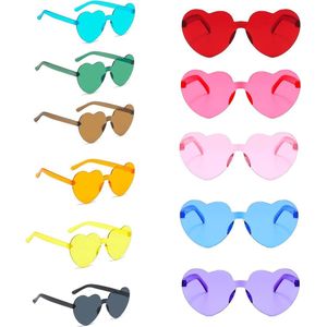 11-stuks Hartbril in diverse kleuren voor volwassenen en kinderen - Hippie bril voor carnaval en verjaardagsfeestjes