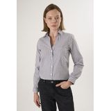 Felix Hardy - Gestreept Overhemd - Zwart - 97% Katoen - Dames