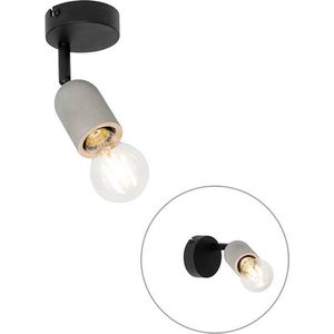 QAZQA pedra - Industriele Plafondlamp en wandlamp - 1 lichts - L 9 cm - Zwart - Industrieel - Woonkamer | Slaapkamer | Keuken
