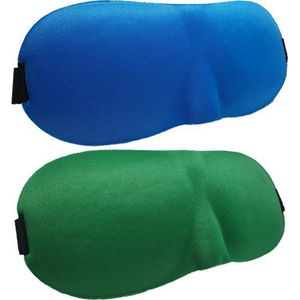 3D Slaapmaskers Groen & Licht Blauw - Thuis - Slaapmasker - Verduisterend - Onderweg - Vliegtuig - Festival - Slaapcomfort - oDaani