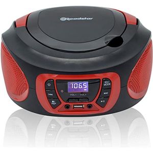 Draagbare radio stereo FM met CD-speler en MP3- en USB-ingang - Rood