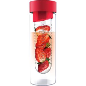 Asobu Flavour It Drinkbeker - Glas - Incl. Fruitinfuser - 480 ml - Rood