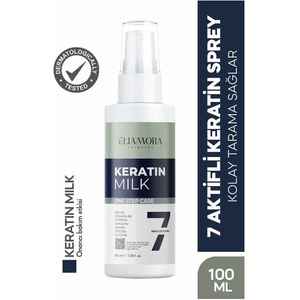 Eliamora Keratin Melk Herstellend Onderhoudseffect - Voedende Haar - 7 x Miracles Formule Ingrediënten - Biotine - Vitamine B6 - Cafeïne - Anagain - Argan - Jojoba - Clycine - 100 ml