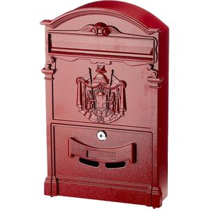 Residencia brievenbus 26 x 9 x 41 cm rood - moderne stijl Brievenbus