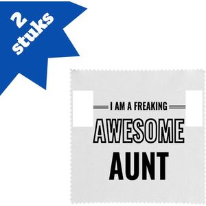 Akyol - i am a freaking awesome aunt brillendoekjes - Tante - de meest geweldigste tante - verjaardagscadeau - verjaardag - cadeau - cadeautje voor tante - tante artikelen - kado - geschenk - gift - 17,8 bij 17,8 cm - 2 stuks