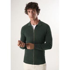 Felix Hardy Vest Met Rits - Cardigan - 100% Katoen Heren Groen - 2Xl