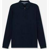 OLYMP - Casual Jersey - Marineblauw - Poloshirt - Lange Mouwen