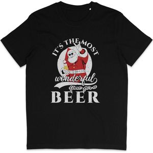 T Shirt Heren - Kerst BierTijd- Korte Mouw - Zwart - Maat XXL