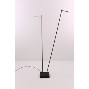 Freelight Block vloerlamp - tweelichts - ingebouwd LED - draai-en kantelbaar - 140 cm hoog - zwart
